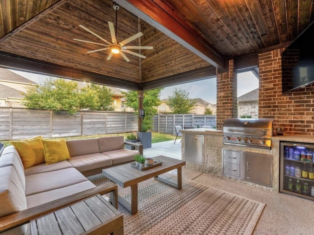 Prosper Texas outdoor living space staged by Style + Edit Home Staging